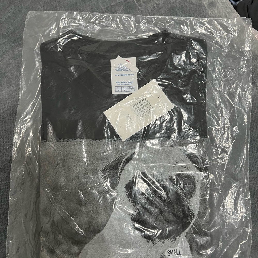 NWT Black and Gray Pug I Cuddle Shirt
